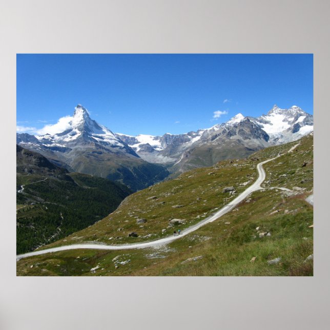 Poster Sur le sentier, Matterhorn View, Alpes suisses (Devant)
