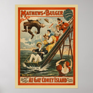 Poster sur le temps de plaisir de l'île de Coney v