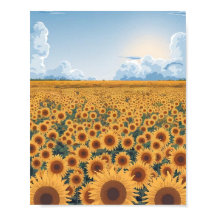 Poster sur le terrain de tournesol - Vecteur plat 