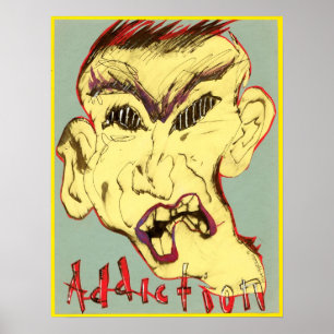 Poster sur le visage de la toxicomanie