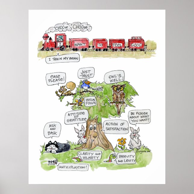 Poster sur les animaux de caricature (Devant)