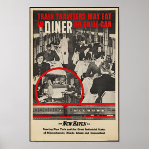 Poster sur les déplacements ferroviaires vintages