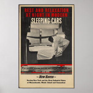 Poster sur les déplacements ferroviaires vintages