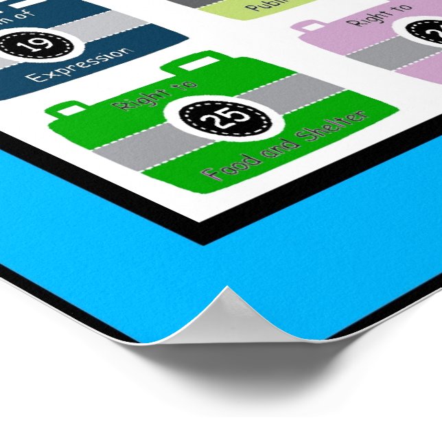 POSTER SUR LES DROITS DE L'HOMME : "TIRANT DE 30 A (Coin)