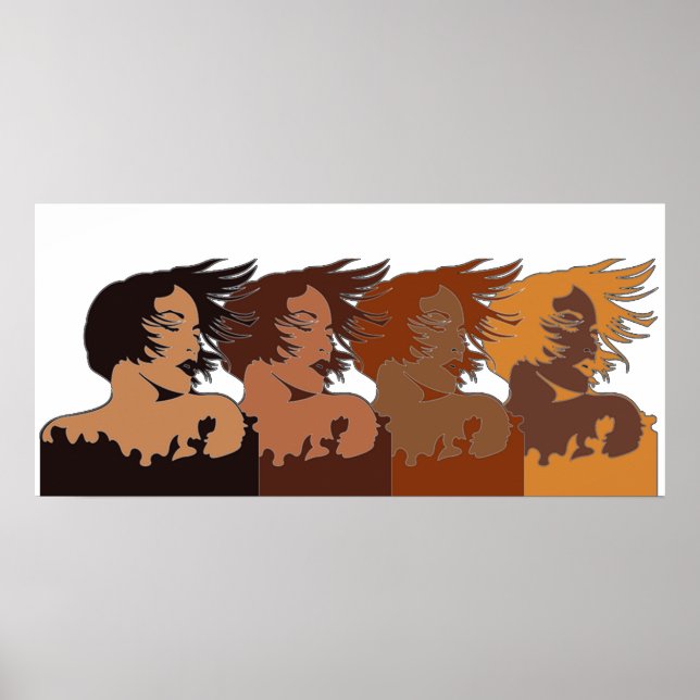 Poster sur les femmes ethniques dans le vent (Devant)