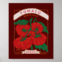 Poster sur les paquets de graines de tomate Beefst