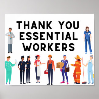 Poster sur les travailleurs essentiels du Merci