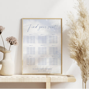 Poster sur nuage 9 Dusty Blue Seating Chart