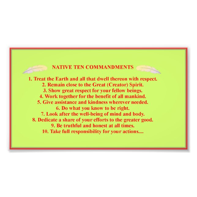 Poster sur papier photo des 10 commandements autoc (Devant)