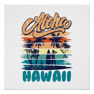 Poster Surf - Aloha Hawaï