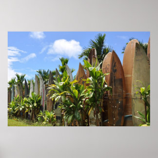 Poster Surfboard Fence Maui, HI