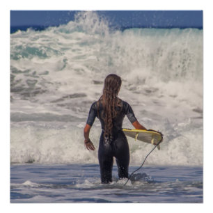 Poster Surfer Girl Waves