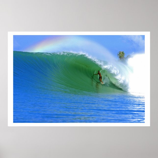 Poster Surfer Sur L'Affiche De La Vague Parfaite (Devant)