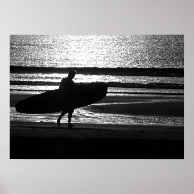 Poster Surfer sur le sable (Devant)