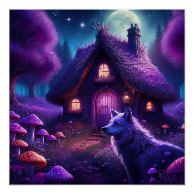 Poster Surreal Cabine Dans Les Bois (Devant)