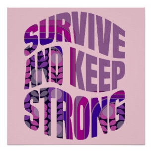 Poster Survivre Et Rester Fort - Mots De Motivation