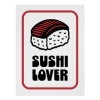 Sushi amant nigiri rétro noir et rouge esthétique