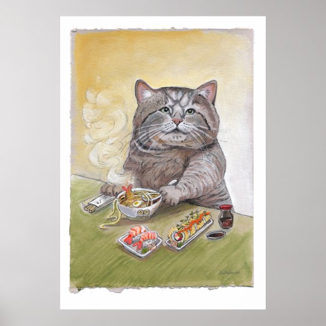 Poster Sushi Cat Tempura Udon (Devant)