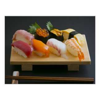 Poster Sushi Harmony - Traditional Nigiri Sushi Art Print