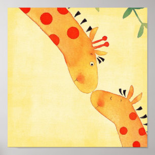 Poster suspension murale pour girafe pour nurserie