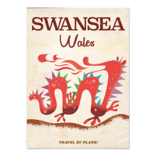 Poster Swansea Wales Dragon