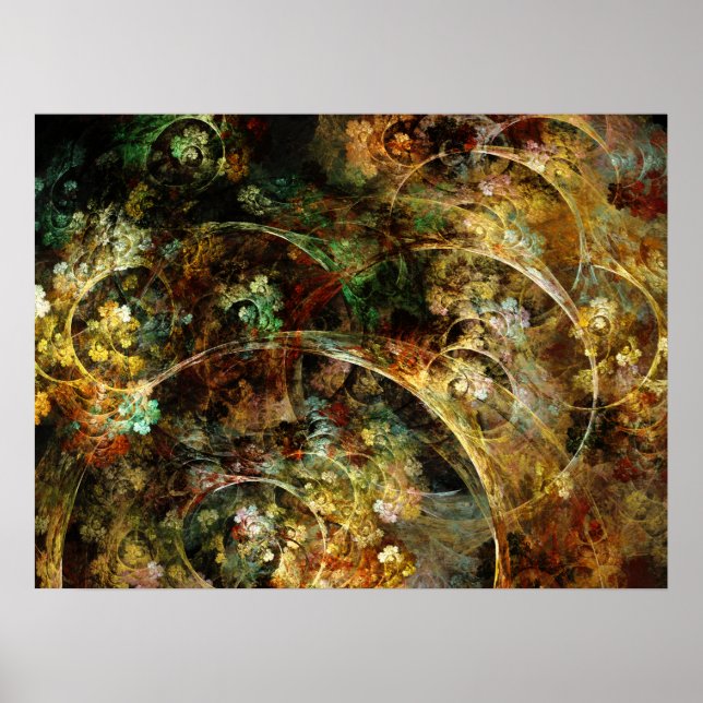 Poster Sweet Automne Abstrait Fractal Art (Devant)