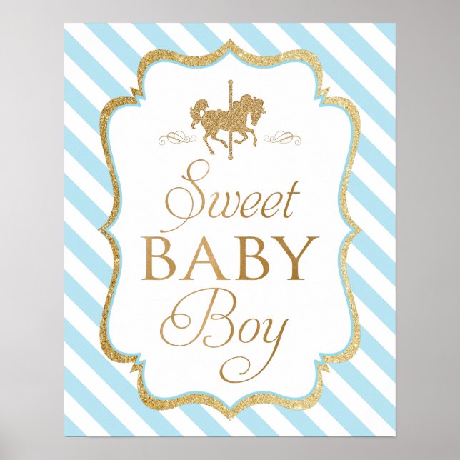 Poster Sweet Baby Boy Nursery (Devant)