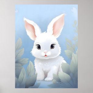 Poster Sweet Baby Rabbit in Nature