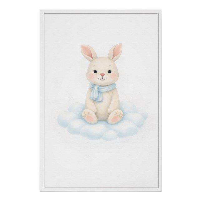 Poster Sweet Bunny Illustration – Premium Nursery Wall Ar (Devant)
