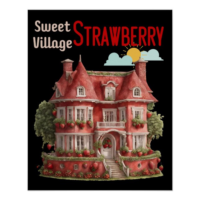 Poster Sweet Strawberry Village (Devant)