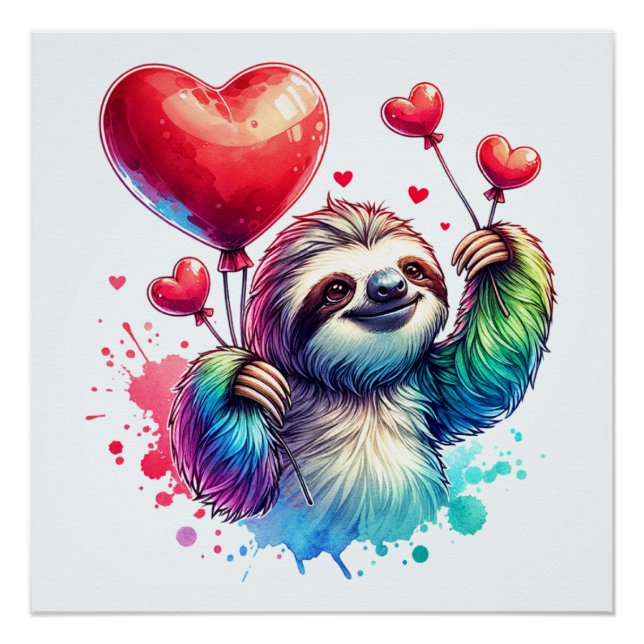 Poster Sweet Valentine Sloth (Devant)