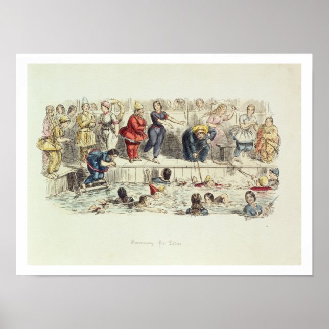 Poster Swimming for Ladys, 1844 (Devant)
