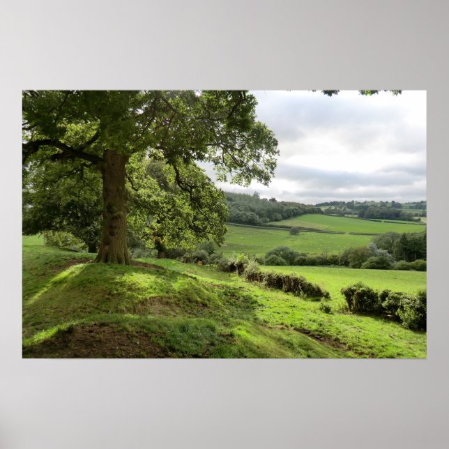 Poster Sycharth en Powys, Pays de Galles, pendant l'équin (Devant)