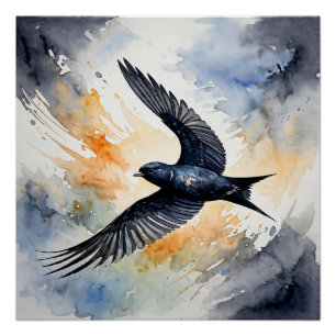 Poster Symbiotique Sky Dancer : Graceful Swift BIrd