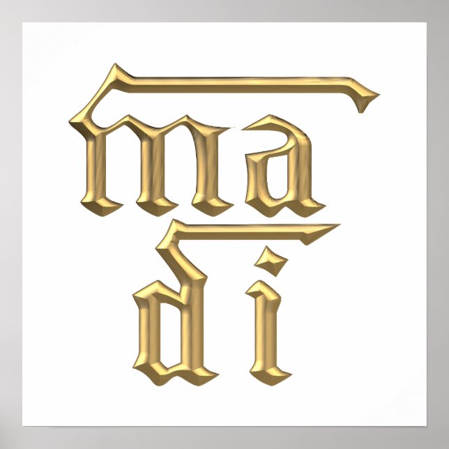 Poster Symbole "3-D" d'or de la Mère de Dieu (Ma Di) (Devant)