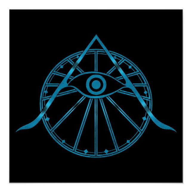 Poster Symbole "Awaken" OEil à vue unique et géométrie sa (Devant)