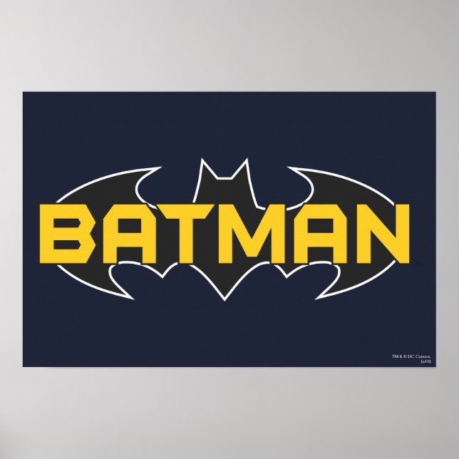 Poster Symbole Batman | Nom Logo jaune et noir (Devant)