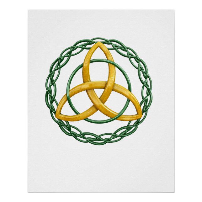 Poster Symbole Celtique Triquetra de noeud de trinité (Devant)