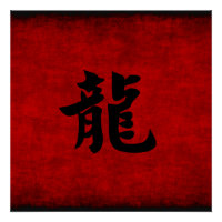 Symbole chinois de calligraphie pour dragon en rou