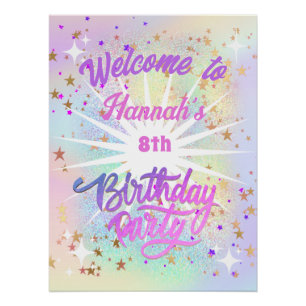 Poster Symbole d'accueil pour l'anniversaire de la fille