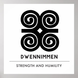 Poster Symbole d'Adinkra d'humilité de la force   de