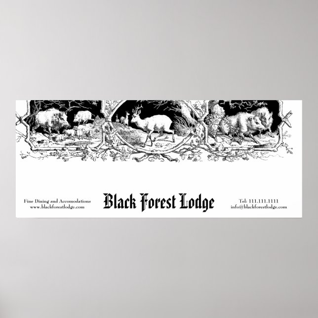 Poster SYMBOLE D'AFFAIRES DE LA FORÊT NOIRE ANGLAISE, Bav (Devant)
