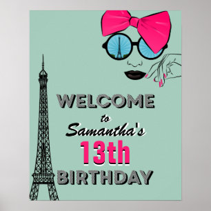 Poster Symbole d'affiche de bienvenue pour l'anniversaire