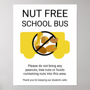 Poster Symbole de bus gratuit de l'école de cacahuètes et
