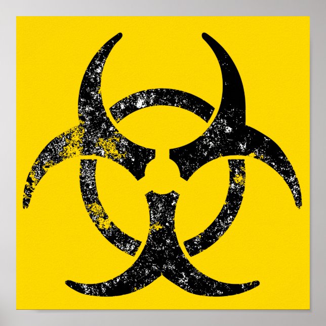 Poster Symbole de danger biologique désorganisé (Devant)