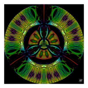 Poster Symbole de danger biologique psychédélique (ou tou