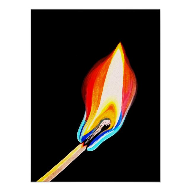 Poster Symbole de Flamme de Passion, d'Énergie et de Créa (Devant)