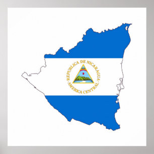 Poster symbole de forme de carte de drapeau de pays du