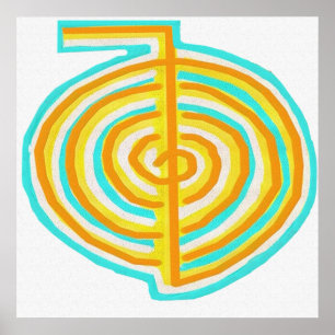 Poster Symbole de guérison naturelle alternative Reiki Ch
