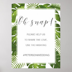 Poster Symbole de hashtag OH SNAP élégant